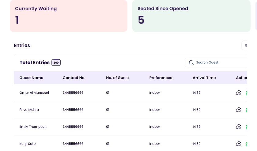 Table Bookings & Reservations